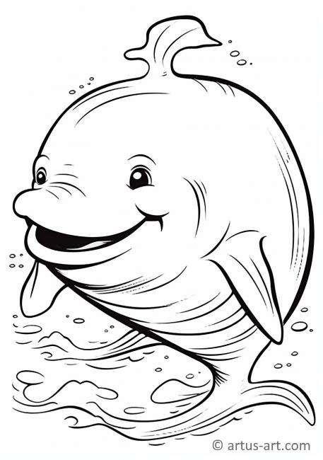 Cute Sperm Whale Coloring Page For Kids